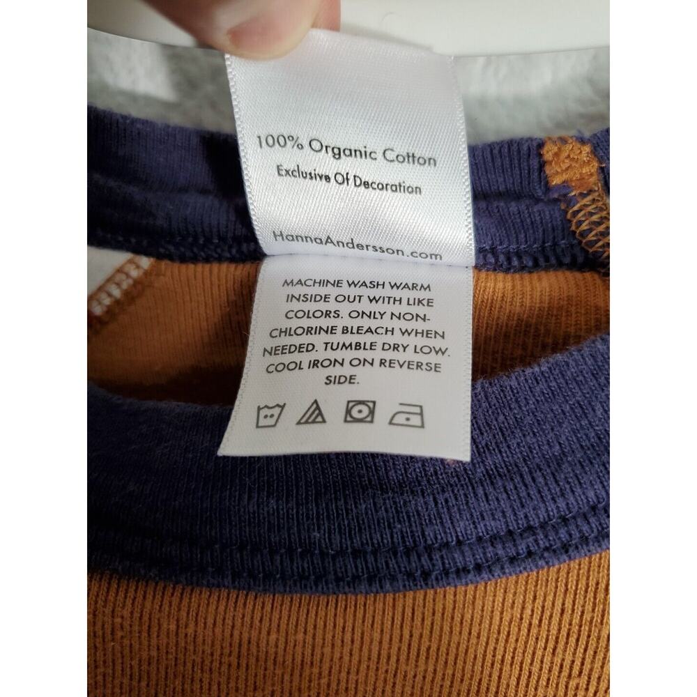 Hanna Andersson Pajama Set Kid 140 US 10 Holiday Deer Long John Red White Stripe - Picture 13 of 14